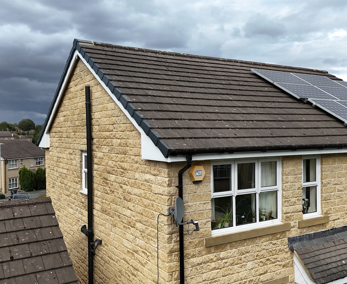 Close up of tiled roof condition captured using drone inspection